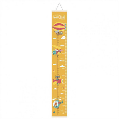 Висяща на стена Диаграма за ръст на деца Карикатура Забавна дървена линийка за измерване на височината на бебе Детски декоративни диаграми за растеж