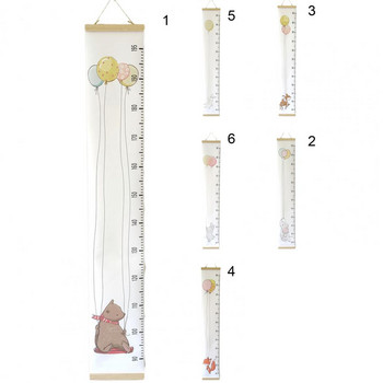 Дървено платно Графики за растеж на стената Декоративна таблица Висяща бебешка линийка за измерване на височина Подвижен стикер за стена за детска стая