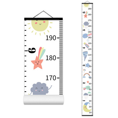 Dekoratīvs mazuļa augšanas diagrammas Anime plakāts bērnu istabas dekorēšanai Sienas dekors Karikatūra Koka augstuma diagramma Augstuma mērīšanas lineāls