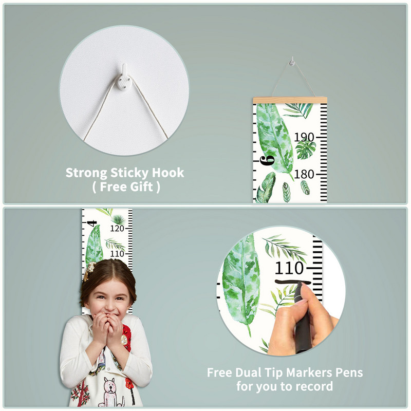 Dekoratīvs mazuļa augšanas diagrammas Anime plakāts bērnu istabas dekorēšanai Sienas dekors Karikatūra Koka augstuma diagramma Augstuma mērīšanas lineāls