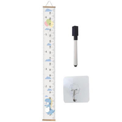 Gyerek falra akasztott növekedési diagramok fakeret magasságmérő vonalzó Szövet vászon eltávolítható falmatrica gyerekeknek gyerekszoba dekoráció