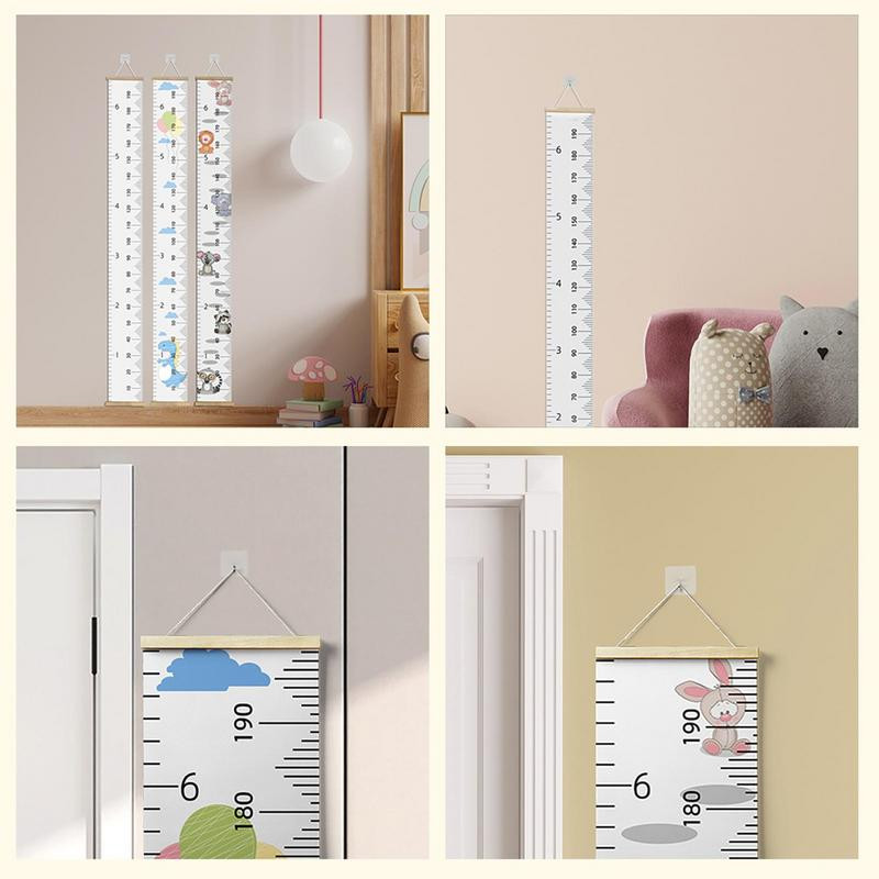 Gyerek falra akasztott növekedési diagramok fakeret magasságmérő vonalzó Szövet vászon eltávolítható falmatrica gyerekeknek gyerekszoba dekoráció