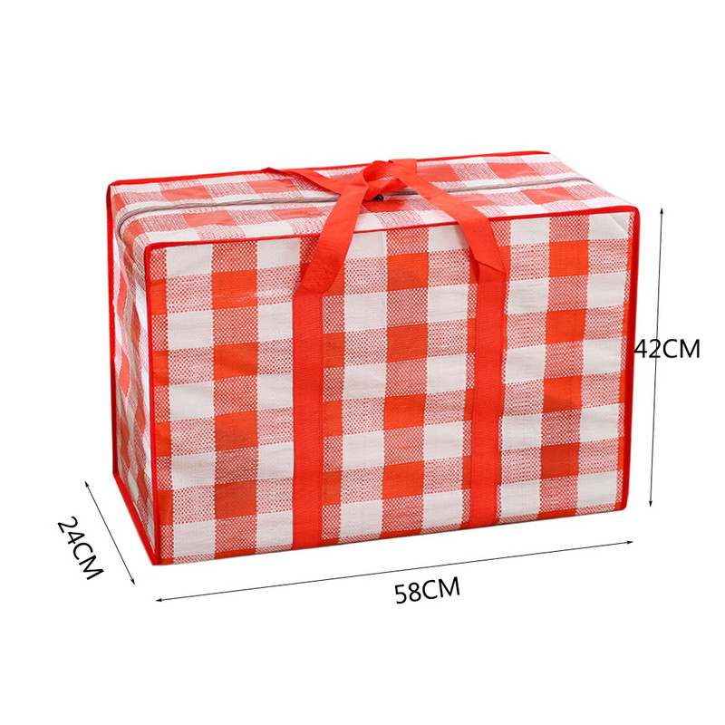 Didelės talpos Jumbo vandeniui atsparūs plastikiniai maišeliai Užtrauktukas Daugkartinis stiprus skalbinių laikymo krepšys Nešiojamas bagažo pakavimo maišelio organizatorius