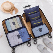6 τεμάχια Σετ Travel Organizer Τσάντες αποθήκευσης Βαλίτσα Σετ συσκευασίας Θήκες αποθήκευσης Φορητή οργάνωση αποσκευών Ρούχα Τακτοποιημένη θήκη παπουτσιών