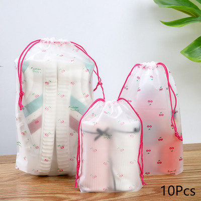 10 бр. Чанти за органайзер за пътуване Чанта за съхранение на шнурове за баня Козметика Прах Матирана кърпа Чорапи Опаковка Обувки Протектор Капак