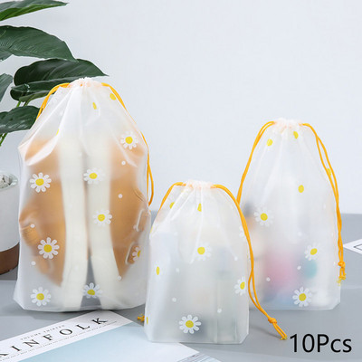 10 бр. Чанти за органайзер за пътуване Чанта за съхранение на шнурове за баня Козметика Прах Матирана кърпа Чорапи Опаковка Обувки Протектор Капак