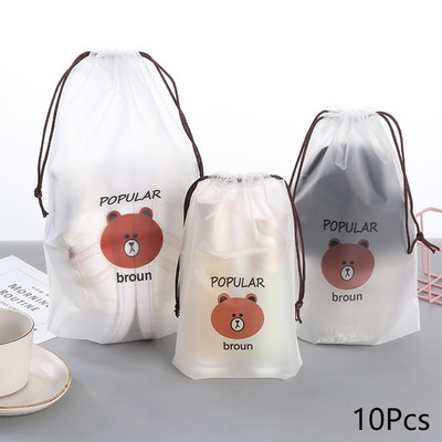 10 бр. Чанти за органайзер за пътуване Чанта за съхранение на шнурове за баня Козметика Прах Матирана кърпа Чорапи Опаковка Обувки Протектор Капак