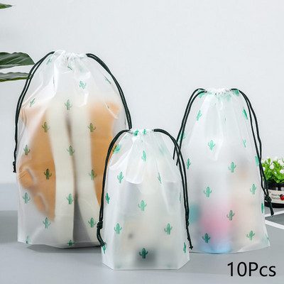 10 бр. Чанти за органайзер за пътуване Чанта за съхранение на шнурове за баня Козметика Прах Матирана кърпа Чорапи Опаковка Обувки Протектор Капак