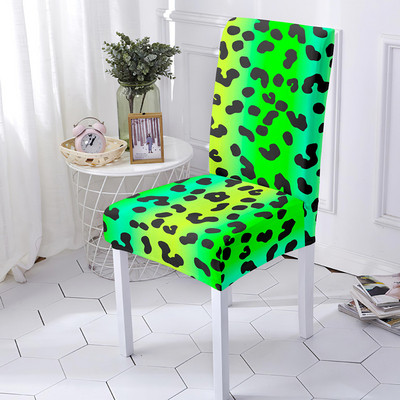 Mājsaimniecības ēdamistabas krēsla pārvalks Leopard Print Netīrumu necaurlaidīgi ēdamistabas krēslu pārvalki Spandex Stretch krēsla spilvena aizsargs Mazgājams
