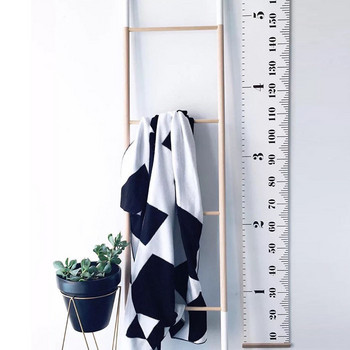 Висяща дървена таблица за растеж на деца Проста линийка Подпора за фотография Измерване на височината Сгъваема декорация за дома