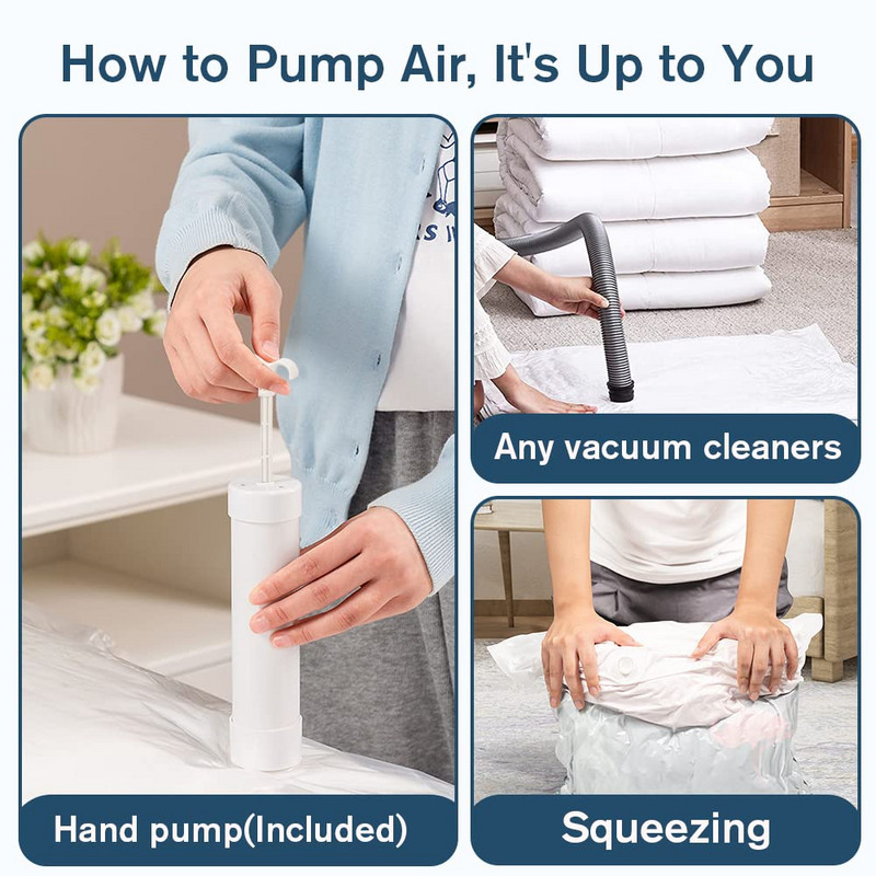 Τσάντες αποθήκευσης κενού Εξοικονόμηση 80% στα ρούχα Κουβέρτες Κλινοσκεπάσματα Αποθήκευση Ταξιδιωτικού χώρου εξοικονόμηση Premium τσάντα συμπίεσης κενού