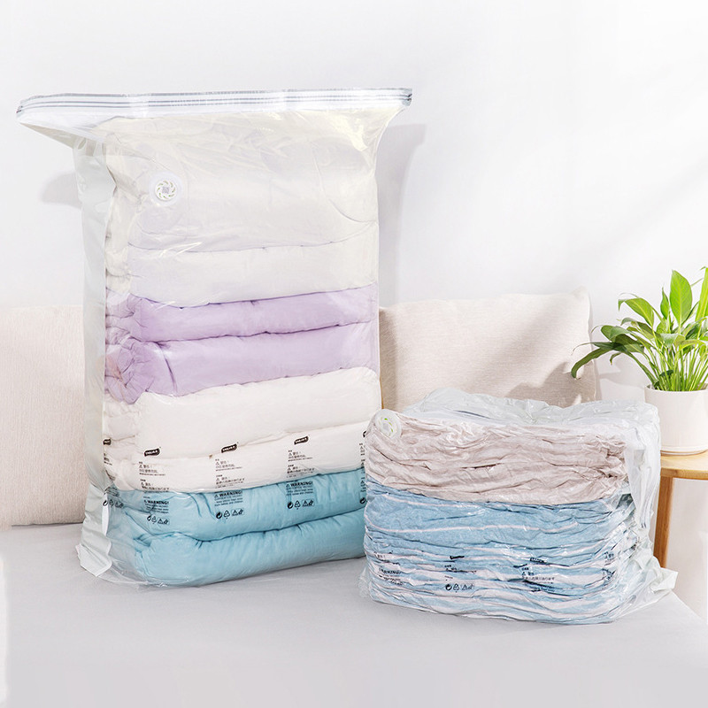 Vákuumos tárolótáskák Ruhák Paplan Otthon Szervező Átlátszó Összecsukható Helytakarékosság Tömörítési Csomag Kiegészítők Kellékek