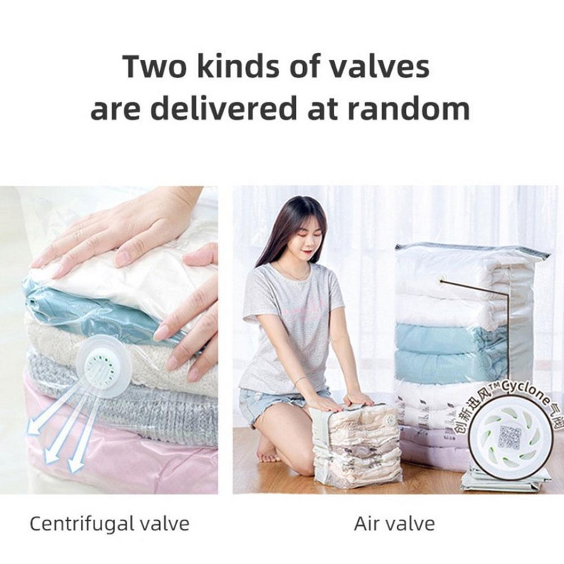 Nereikia siurblių vakuuminių maišelių Dideli plastikiniai laikymo maišeliai drabužiams laikyti antklodės kompresinis tuščias maišelis apima kelionių priedus