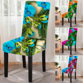 3D Print Ēdamistabas krēsla pārvalks Strech elastīgs ziedu krēsla pārvalks sēdekļu pārvalkiem Virtuves krēsliem Mājas viesnīcas dekorēšana