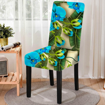 3D Print Κάλυμμα καρέκλας τραπεζαρίας Strech ελαστικό φλοράλ κάλυμμα καρέκλας για καλύμματα καθισμάτων Σκαμπό κουζίνας Διακόσμηση σπιτιού ξενοδοχείου