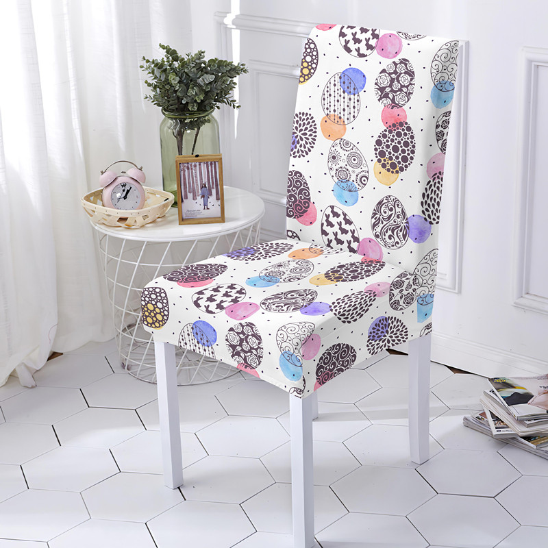 Häid lihavõttepühi värviline muna elastne kontoritooli kate, veniv eemaldatav tihedalt pakitud moodsad istmekatted hotelli köögi jaoks