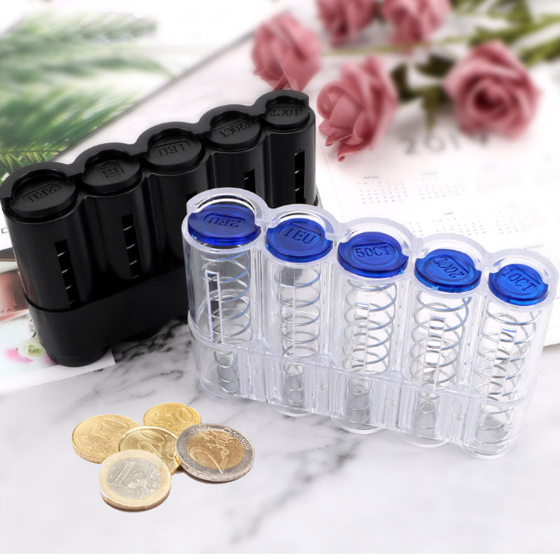 Automašīnu glabāšanas monētu maciņa ietaupījumu kastīte eiro monētu bankai monētu turētāja futrālis plastmasas maku turētāji seifi naudas kastes Skaidras naudas organizators