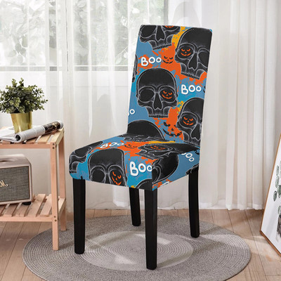 Elastīgs ēdamistabas krēsla pārvalks Strech Skull Print krēsla pārvalka futrālis virtuves krēsliem Kāzu viesnīcas banketu dekors Funda Silla