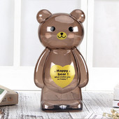 Radošs mazais lācis cūciņa banka caurspīdīga monētu papīra naudas taupīšanas kaste Jauka seifa kaste bērniem svētku dāvanu darbvirsmas dekors