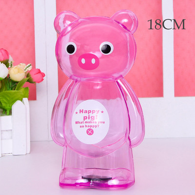 Radošs mazais lācis cūciņa banka caurspīdīga monētu papīra naudas taupīšanas kaste Jauka seifa kaste bērniem svētku dāvanu darbvirsmas dekors