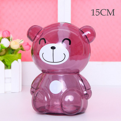 Radošs mazais lācis cūciņa banka caurspīdīga monētu papīra naudas taupīšanas kaste Jauka seifa kaste bērniem svētku dāvanu darbvirsmas dekors