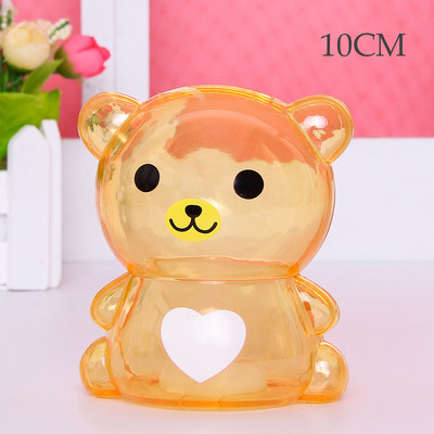 Radošs mazais lācis cūciņa banka caurspīdīga monētu papīra naudas taupīšanas kaste Jauka seifa kaste bērniem svētku dāvanu darbvirsmas dekors