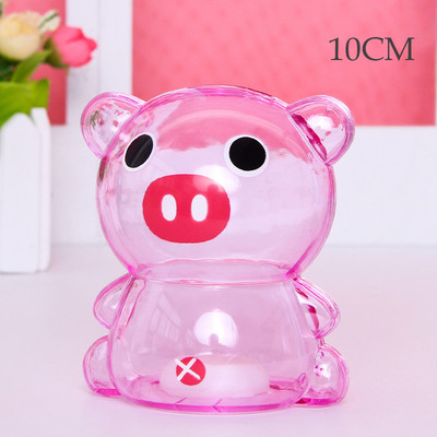 Radošs mazais lācis cūciņa banka caurspīdīga monētu papīra naudas taupīšanas kaste Jauka seifa kaste bērniem svētku dāvanu darbvirsmas dekors