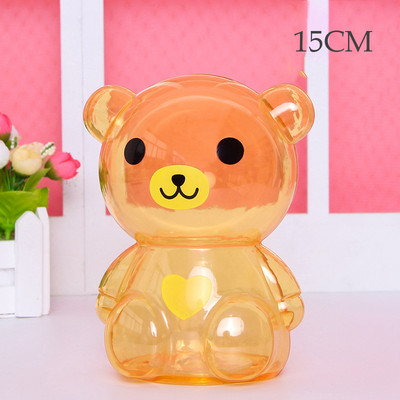 Radošs mazais lācis cūciņa banka caurspīdīga monētu papīra naudas taupīšanas kaste Jauka seifa kaste bērniem svētku dāvanu darbvirsmas dekors