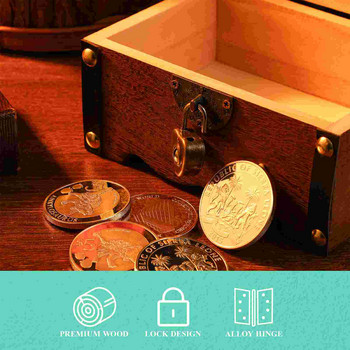 Τράπεζα αποθήκευσης κουτιού Ξύλινος θησαυρός Ξύλο γουρουνάκι Διακοσμητικό κέρμα Vintage Κλειδαριά Κουτιά μπαούλα Χρήματα Αναμνηστική διακόσμηση