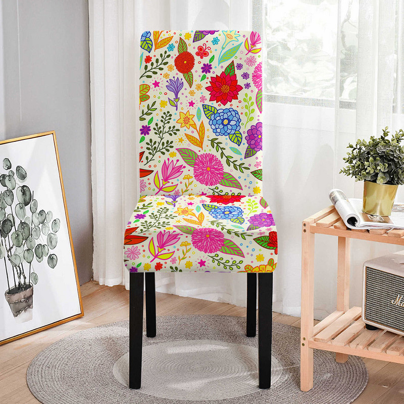 Spandeksa krēsla pārvalks, elastīgs, rožu ziedu apdruka, sēdekļa pārvalks ēdamzālei banketu virtuvei kāzu noņemams 1 gab.
