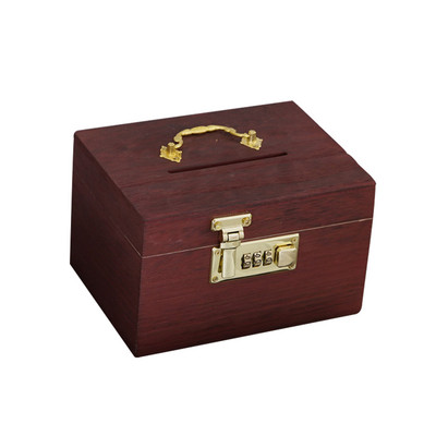 Cutie din lemn în stil vintage, organizator pușculiță, colecție de blocare cu parolă, cufă de comori, cutie de comori pentru copii, cadouri, suveniruri