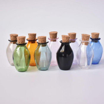 2 τμχ Μίνι γυάλινα μπουκάλια χρώματος Χαριτωμένα μπουκάλια με φελλό Μικρά μπουκάλια Δώρο Μικροσκοπικά Βαζάκια Φιαλίδια 9 Χρώματα