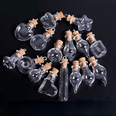 10 buc. Sticle de sticlă Sticla de poțiune în miniatură Mini flacoane de plută de sticlă de nuntă DIY Mini sticla de deriva Sticlă de dorințe Sticlă de parfum
