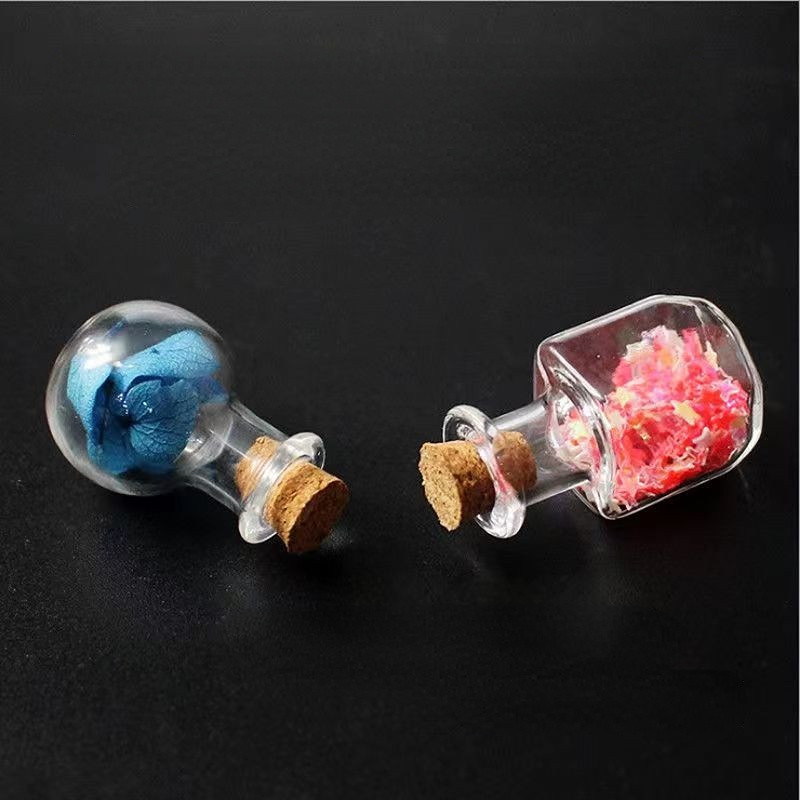 10 db Üvegüveg Miniatűr bájitalüveg Mini parafa üvegfiolák Esküvői barkácsolás Mini Drift Bottle Kívánságpalack parfümös Palack