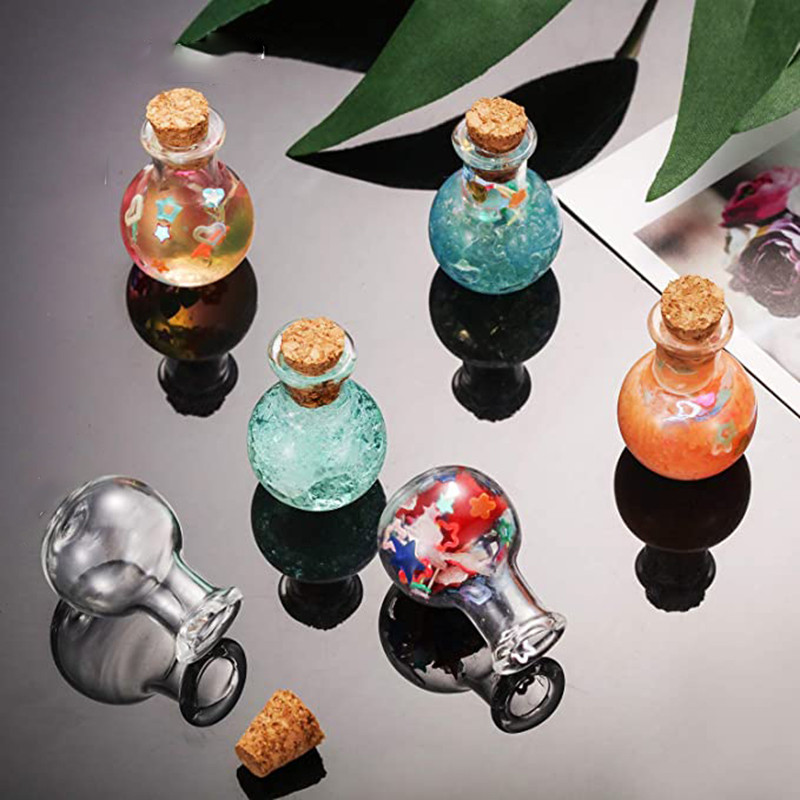 10 db Üvegüveg Miniatűr bájitalüveg Mini parafa üvegfiolák Esküvői barkácsolás Mini Drift Bottle Kívánságpalack parfümös Palack
