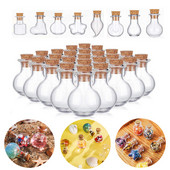 Μίνι διαφανές γυάλινο μπουκάλι 50/5 τεμ. Γαμήλιο πάρτι γενεθλίων Γυάλινα βάζα συρόμενα μπουκάλια Μικρά μπουκάλια ευχών με πώματα από φελλό