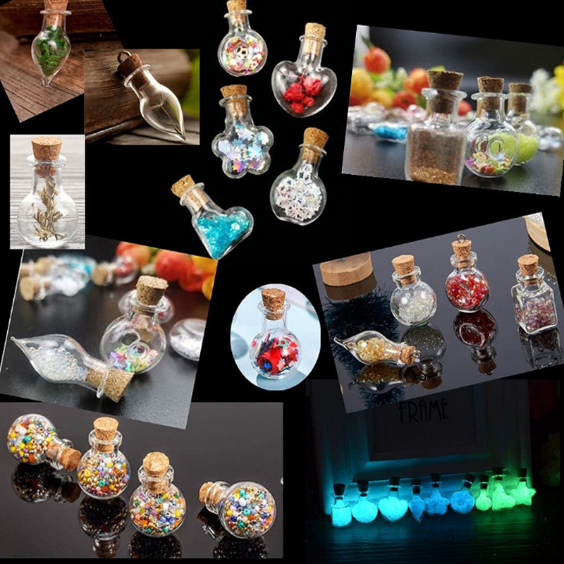 Μίνι διαφανές γυάλινο μπουκάλι 50/5 τεμ. Γαμήλιο πάρτι γενεθλίων Γυάλινα βάζα συρόμενα μπουκάλια Μικρά μπουκάλια ευχών με πώματα από φελλό