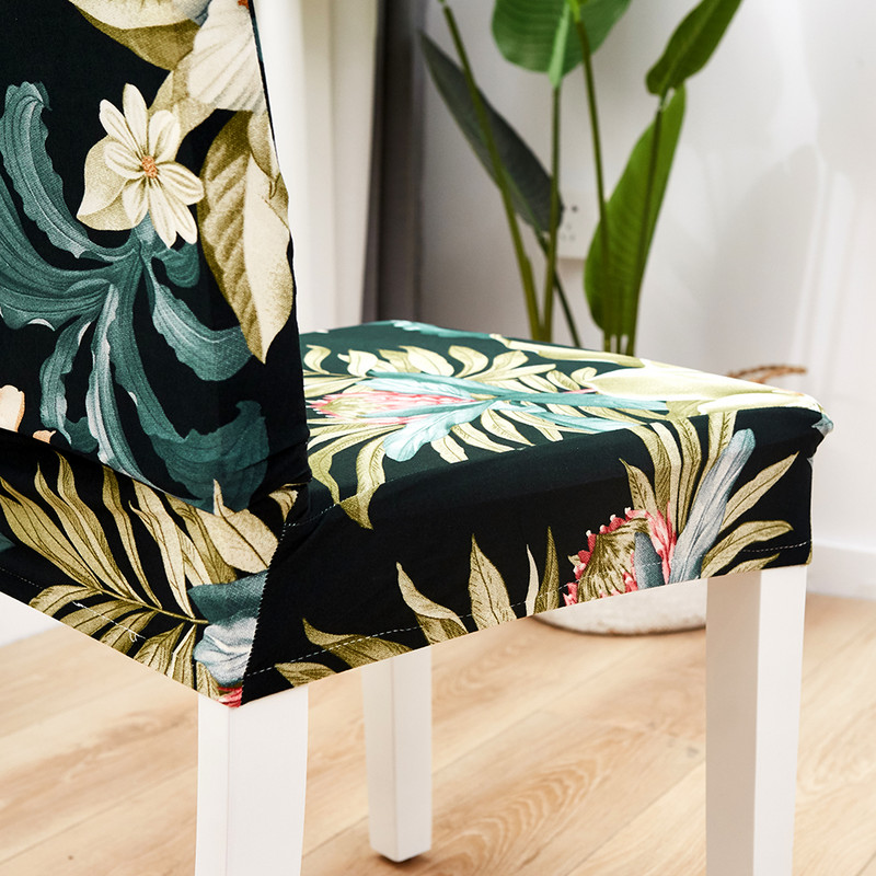 Huse pentru scaune cu flori Huse elastice pentru scaune de luat masa Spandex elastic elastic Husa pentru scaune de birou Husa anti-murdar Detasabil 1BUC