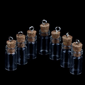 10 τμχ Μίνι μικρά γυάλινα μπουκάλια με διάφανο πώμα από φελλό Βαζάκια Μικροσκοπικά φιαλίδια γάμου Μήνυμα Μπομπονιέρα Δοχεία Κοσμήματα Νέο