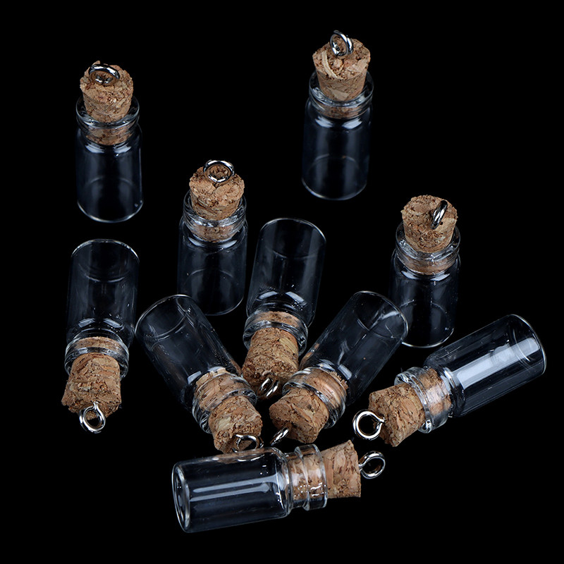 10 tk mini väikesed klaaspudelid läbipaistvast korgist korgiga purgid Pisikesed pulmaviaalid Sõnum Sooduspakendid Ehted Uus