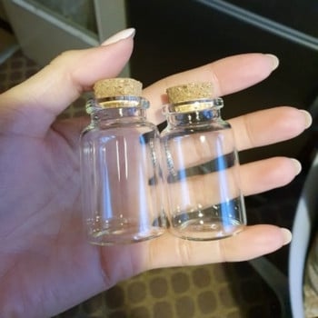 30x50 mm 20 ml малки стъклени бутилки с прозрачна коркова запушалка Малки флакони Буркани Контейнери Капацитет 20 ml Сватбена бутилка Wish