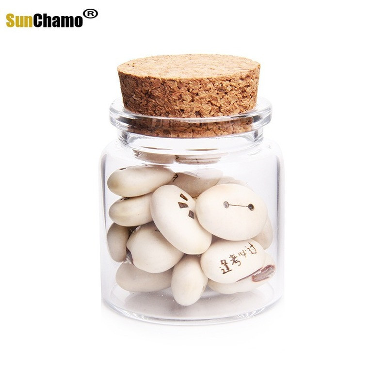 47x50 mm stikliniai buteliai, skaidrūs kalėdiniai palinkėjimai su kamštiniais kamščiais vestuvių gimtadienio vakarėliui 50 ml buteliukas