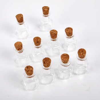 10 бр. Мини стъклени бутилки Нови малки флакони Корк Стъклен буркан Многофункционално корково стъкло
