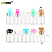 Korgist korgiga miniklaasist väike pudel, pisikesed purgid kodu dekoratiivsed sooviviaalid kaunistamiseks 13x18 mm mitmevärviline pudelikork