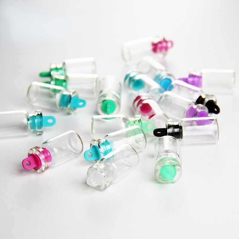 Korgist korgiga miniklaasist väike pudel, pisikesed purgid kodu dekoratiivsed sooviviaalid kaunistamiseks 13x18 mm mitmevärviline pudelikork