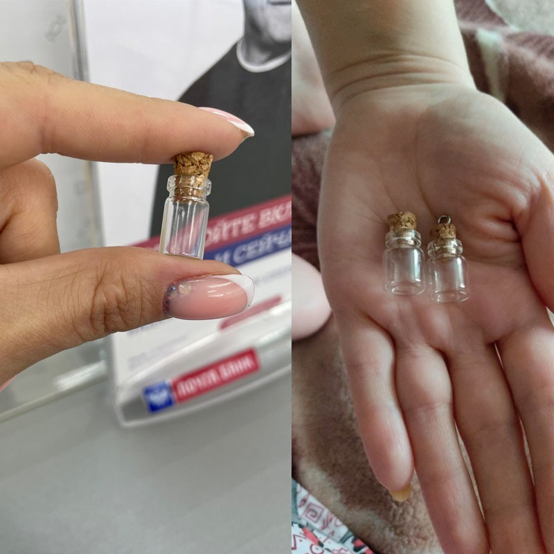 Korgist korgiga miniklaasist väike pudel, pisikesed purgid kodu dekoratiivsed sooviviaalid kaunistamiseks 13x18 mm mitmevärviline pudelikork