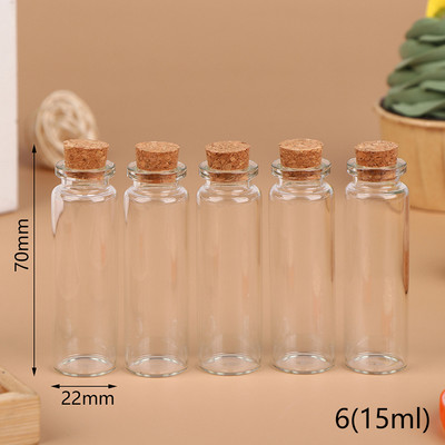 5/10 gab Mini mazas stikla pudeles ar caurspīdīgu korķa aizbāzni burciņas mazi kāzu flakoni Ziņojums Labvēlīgs konteineri Rotaslietas Jauns