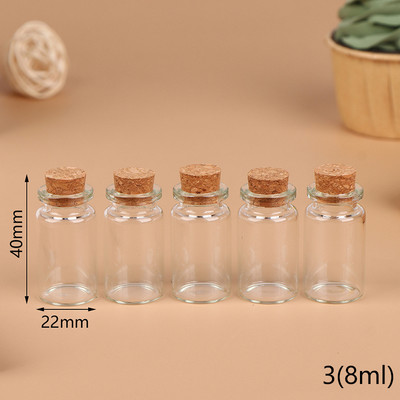 5/10 gab Mini mazas stikla pudeles ar caurspīdīgu korķa aizbāzni burciņas mazi kāzu flakoni Ziņojums Labvēlīgs konteineri Rotaslietas Jauns