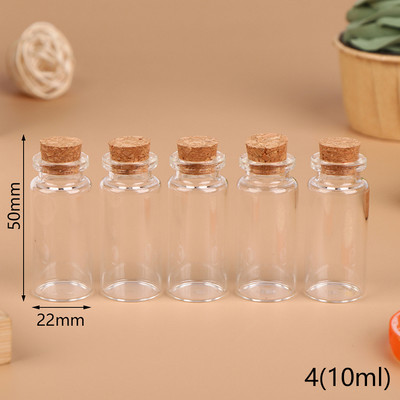 5/10 gab Mini mazas stikla pudeles ar caurspīdīgu korķa aizbāzni burciņas mazi kāzu flakoni Ziņojums Labvēlīgs konteineri Rotaslietas Jauns