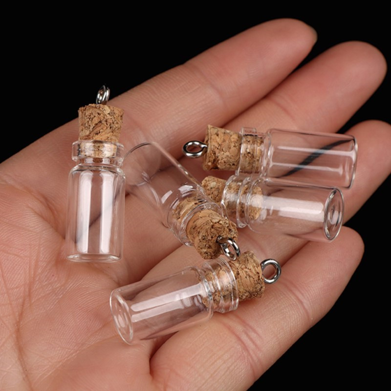 5/10 gab Mini mazas stikla pudeles ar caurspīdīgu korķa aizbāzni burciņas mazi kāzu flakoni Ziņojums Labvēlīgs konteineri Rotaslietas Jauns